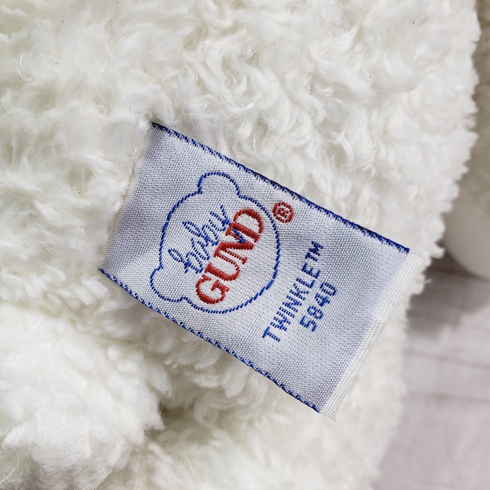 🌞SOLD🌞 Baby Gund Twinkle White Teddy Bear 14" Plush Stuffed Animal Curly 2001 - Picture 7 of 9